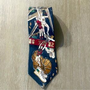 J.T. Beckett silk throwback basketball men’s tie navy blue office sports coach